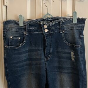 Stylish Dark Blue Distressed Women Jeans